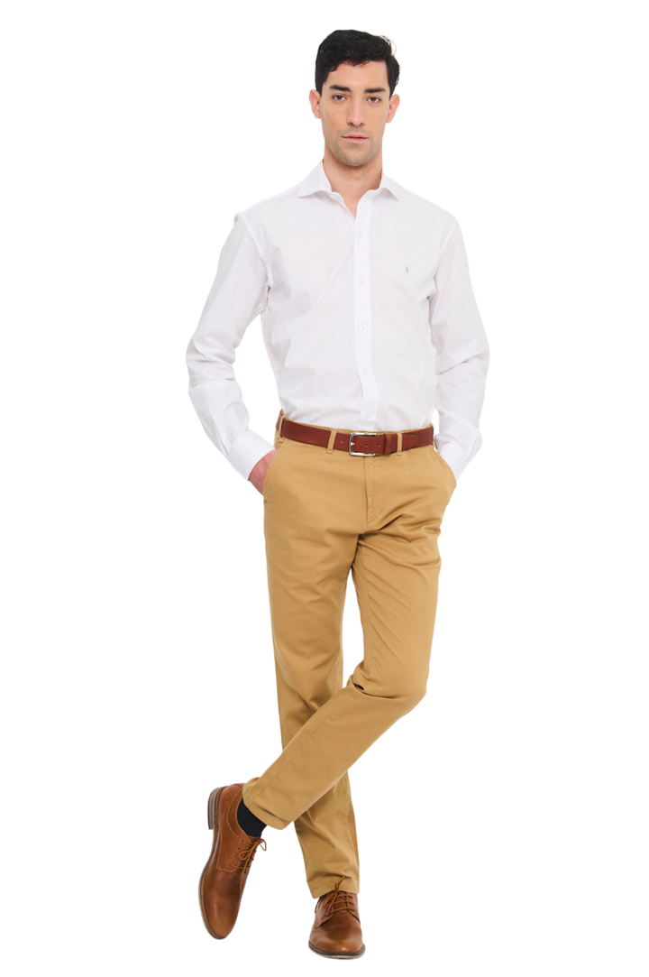 PANTALON SIN PINZAS BASICO GABARDINA LIVIANA BEIGE