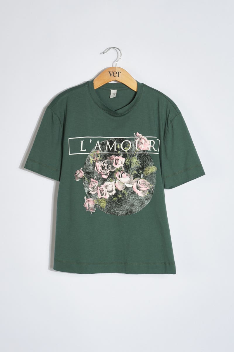 Remera Verde L AMOUR