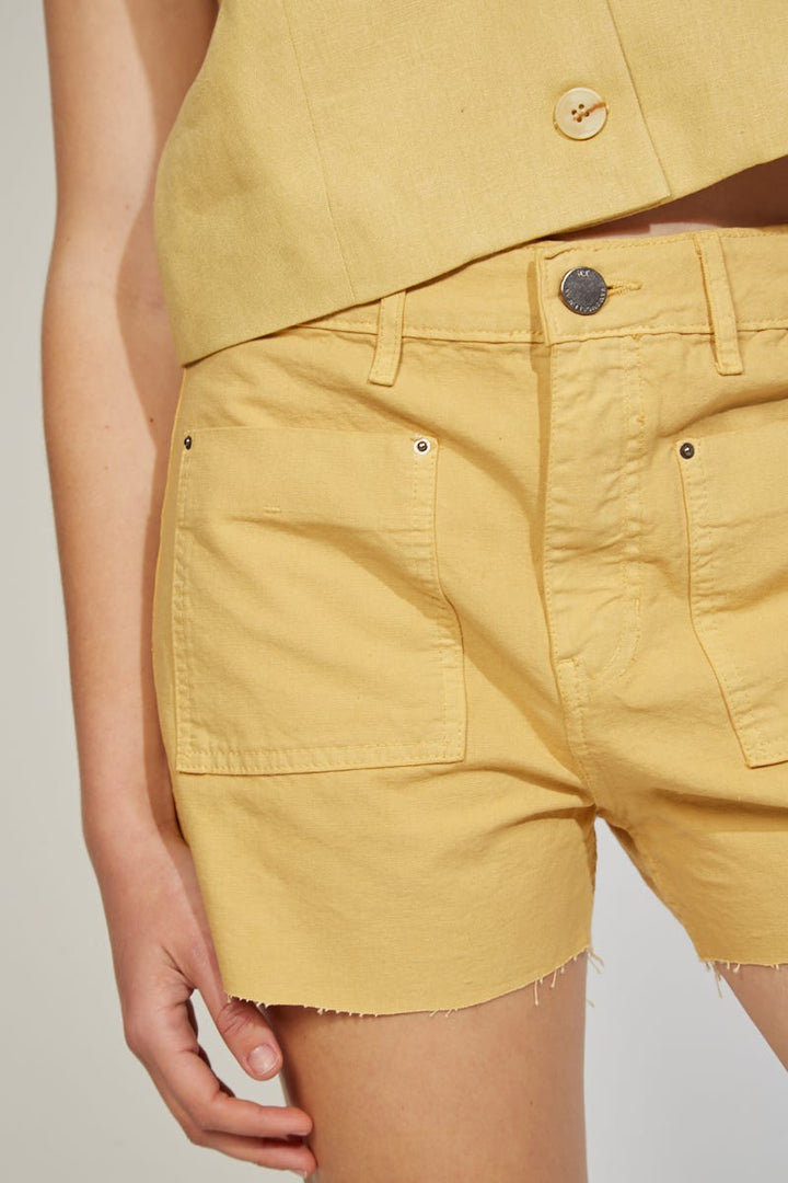 HIGH WAIST SHORT DENIM AMARILLO