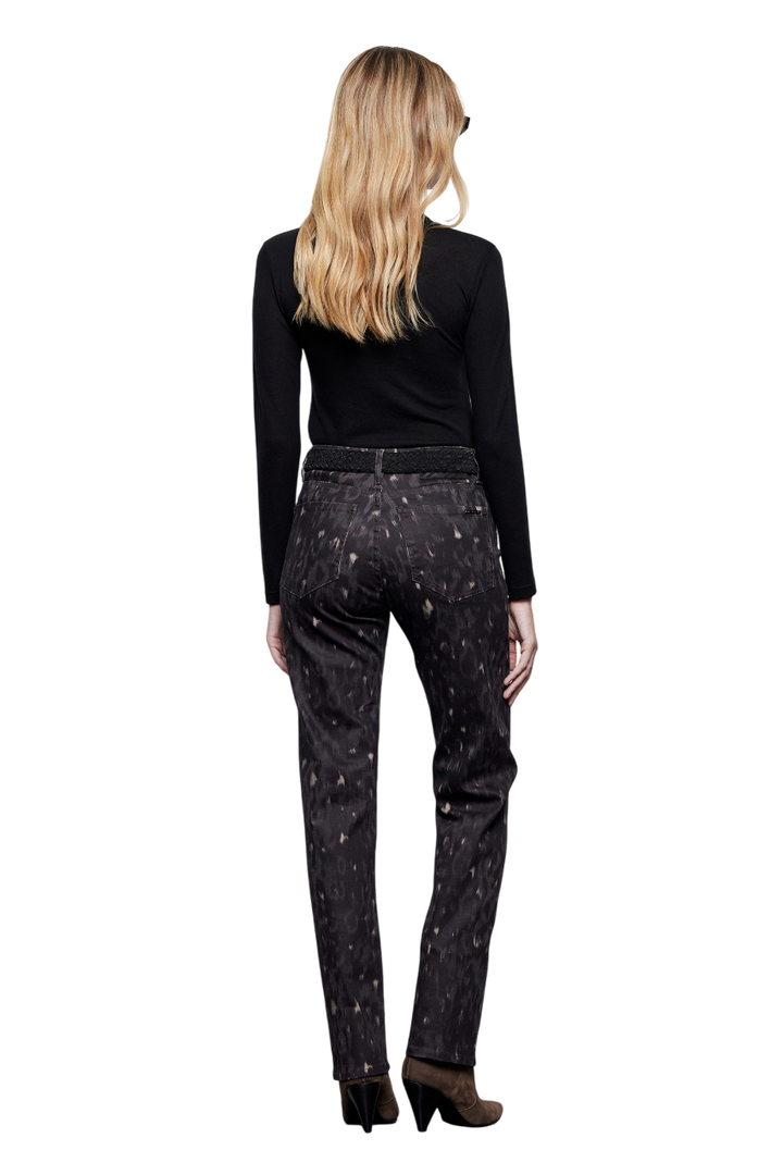 PANTALON FRONT SPLIT GREEN PRINT