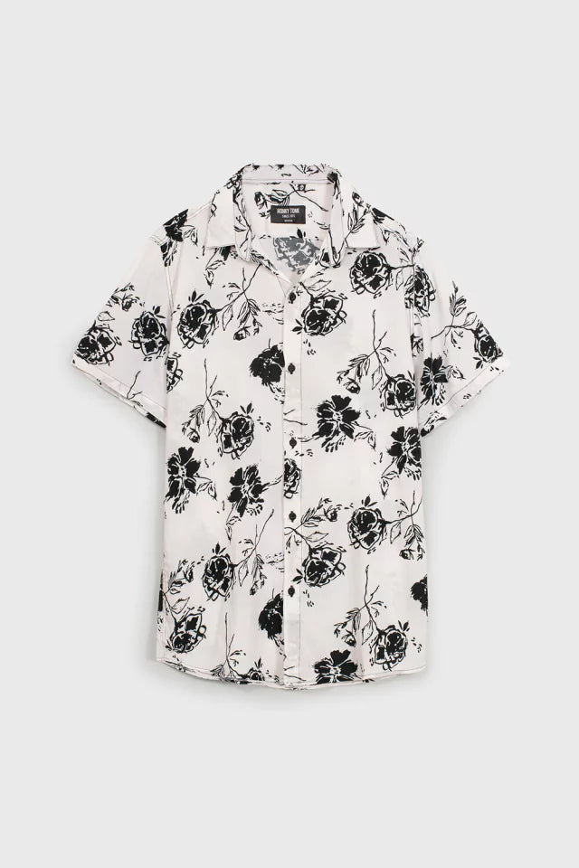 CAMISA HAWAIIAN ROSES WHITE