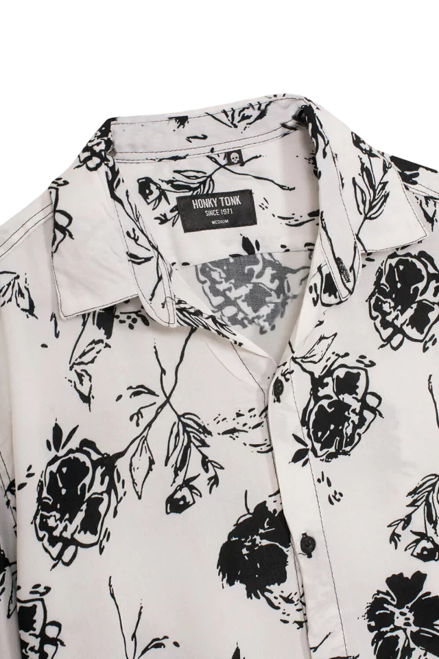 CAMISA HAWAIIAN ROSES WHITE