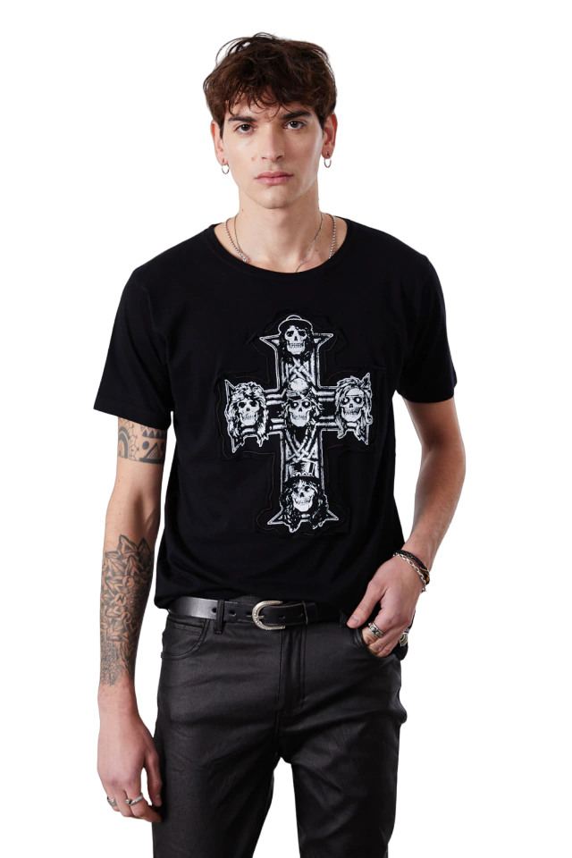 REMERA DISTORTION GUNS N ROSES NEW CROSS